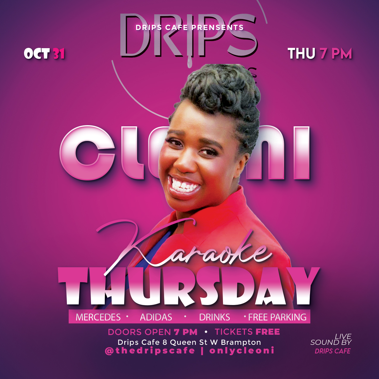 Karaoke Thursday flyer from Drips Cafe