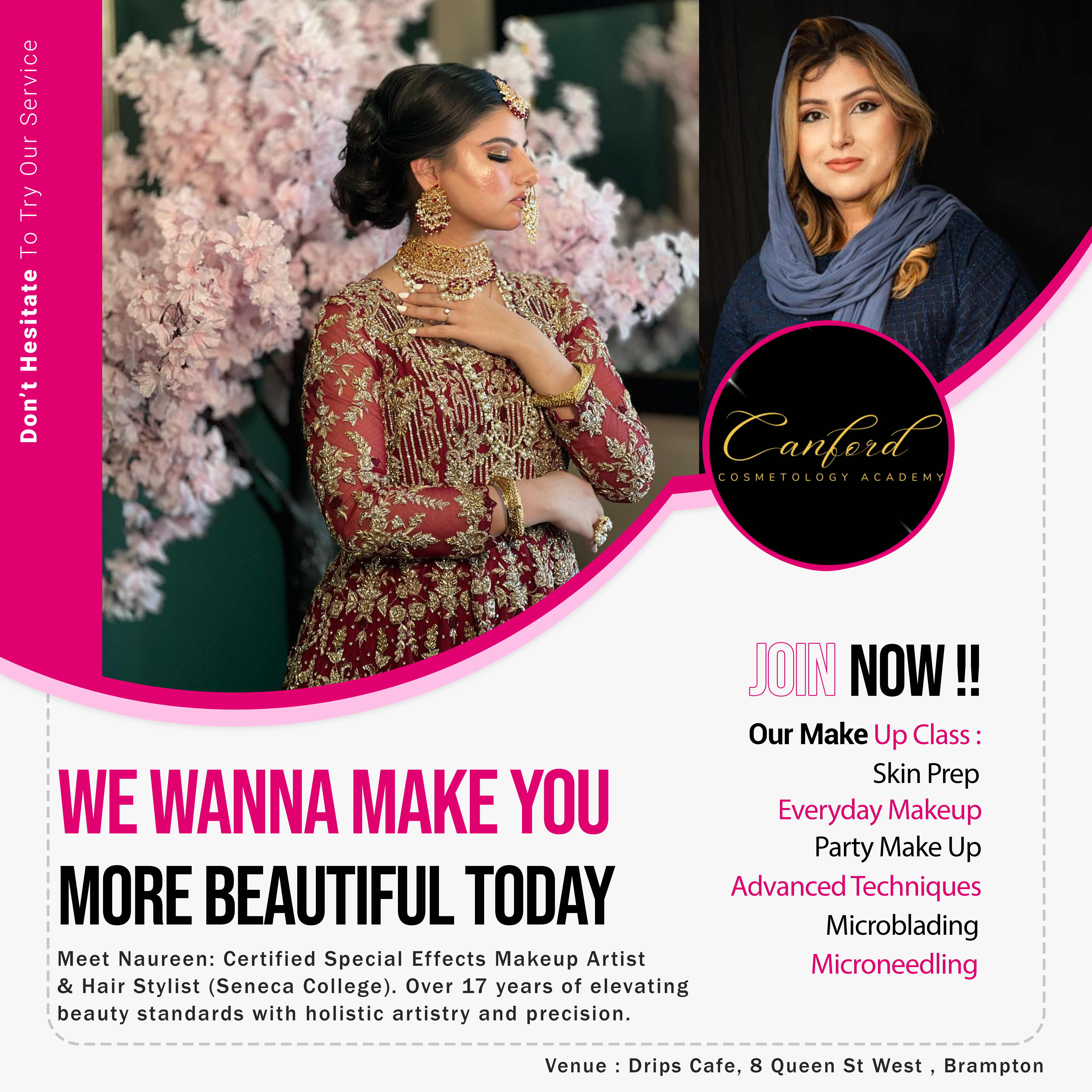 Beauty class and pop-up flyer hosted at Drips Cafe